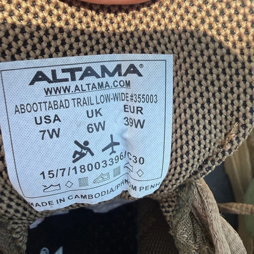 Altama Aboottabad Trail Low Tactical Shoes Womens 7W Coyote Tan 355003